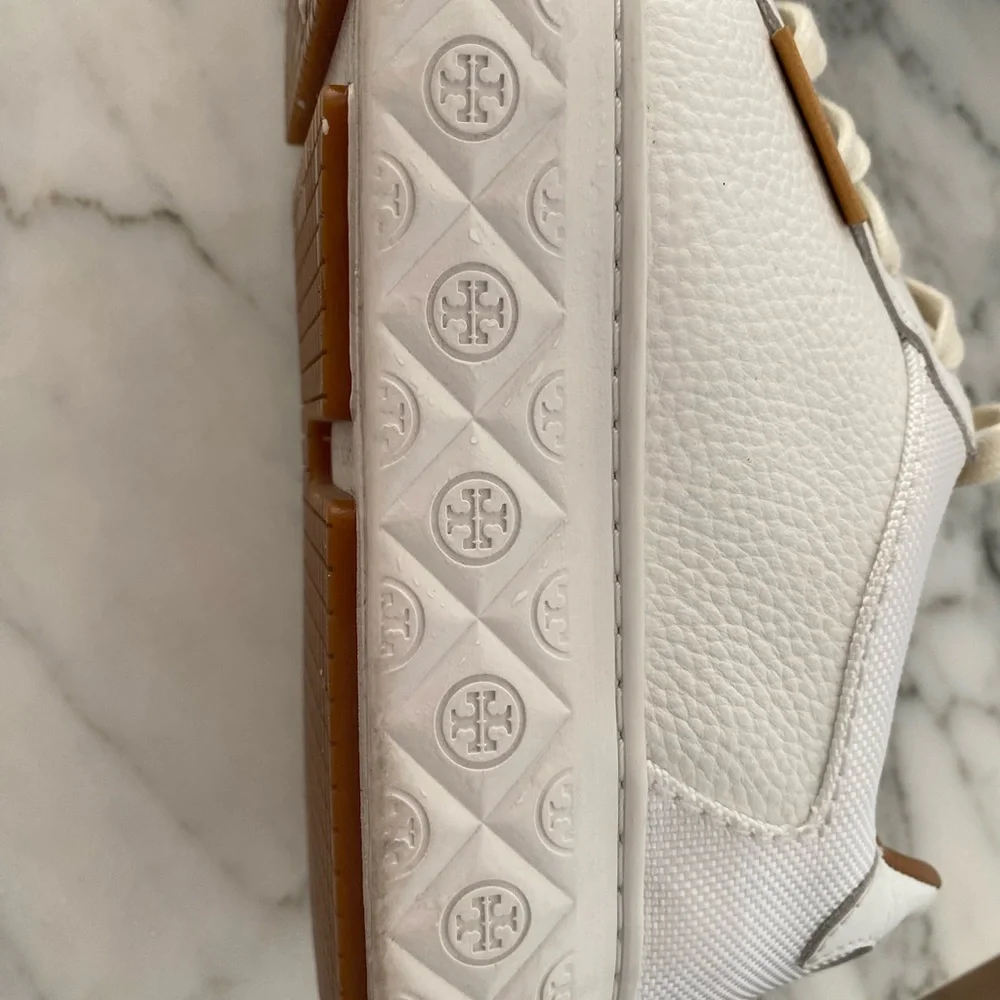 Tory Burch Ladybug White Leather Sneakers size 8.5 - Picture 7 of 11